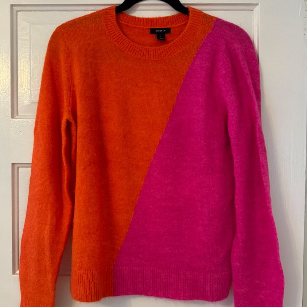 Halogen Soft Wool Blend Sweater Orange Pink, size small